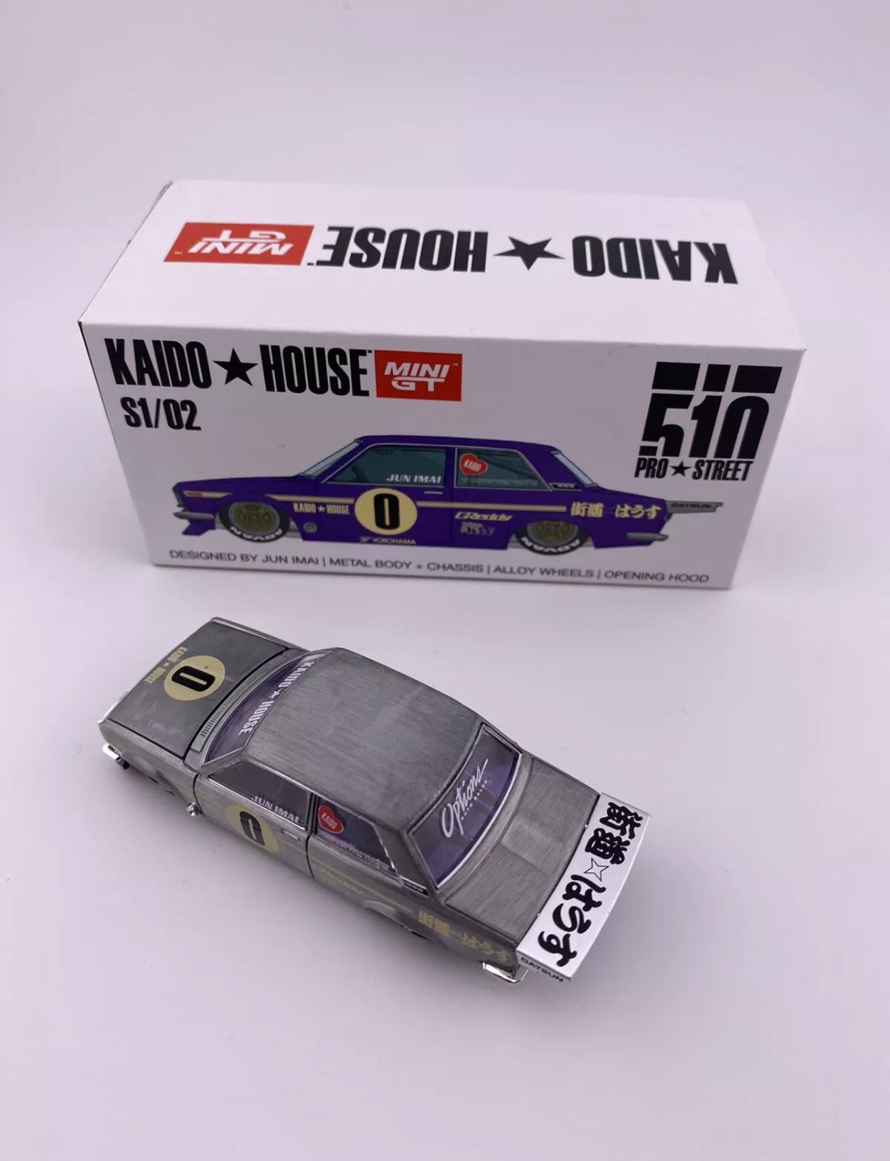 CHASE -  Datsun 510 Pro Street - OG Purple - Mini GT - Kaido House Chase 002