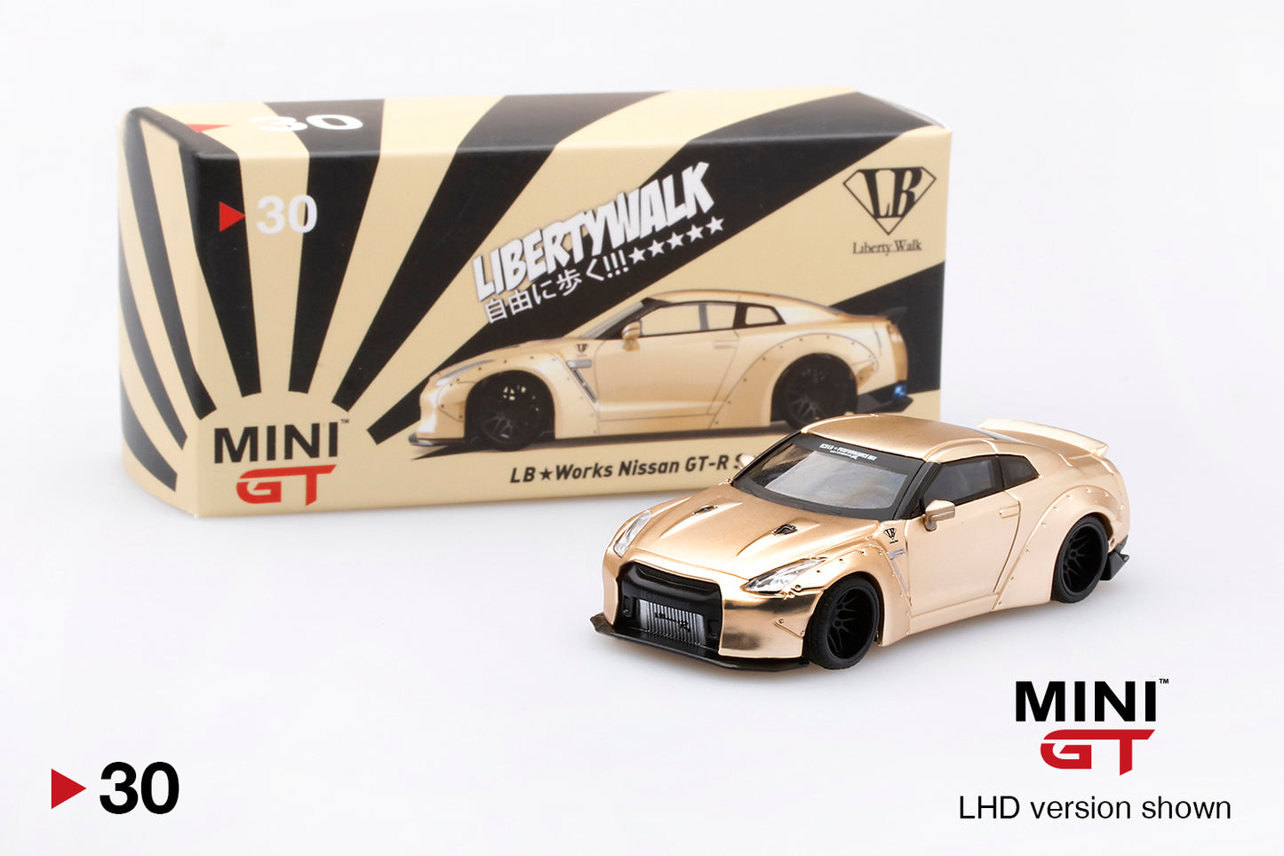 Nissan GT-R (R35) LB Works Satin Gold - Mini GT MGT 00030