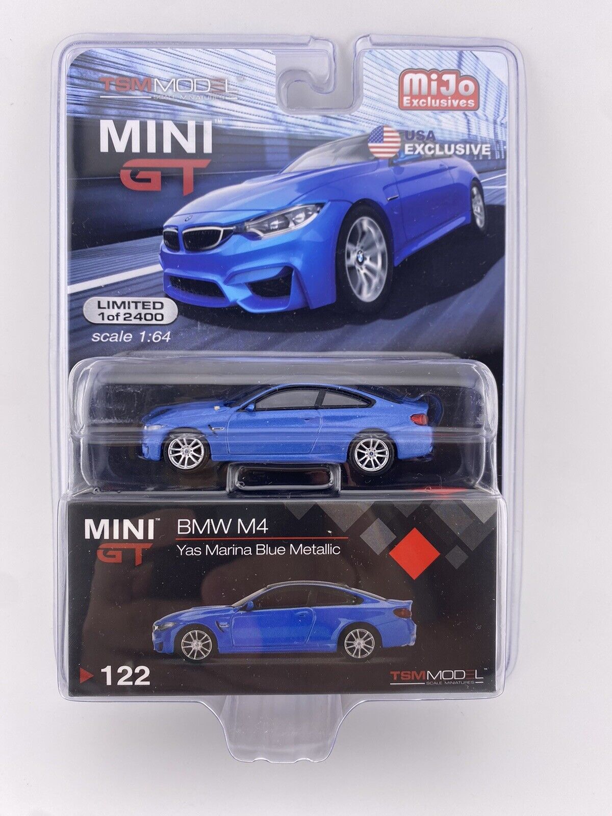 BMW M4 (F82) - Yas Marina Blue Metallic - Mini GT 00122