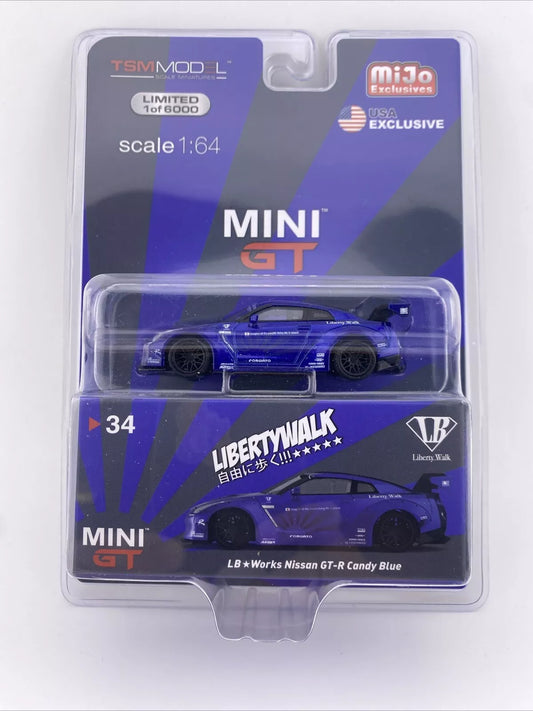 Nissan GT-R (R35) LB Works Candy Blue - Mini GT MGT 00034