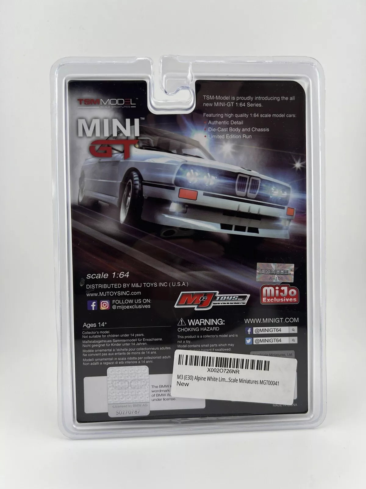 BMW M3 E30 Alpine White - Mini GT MGT 00041